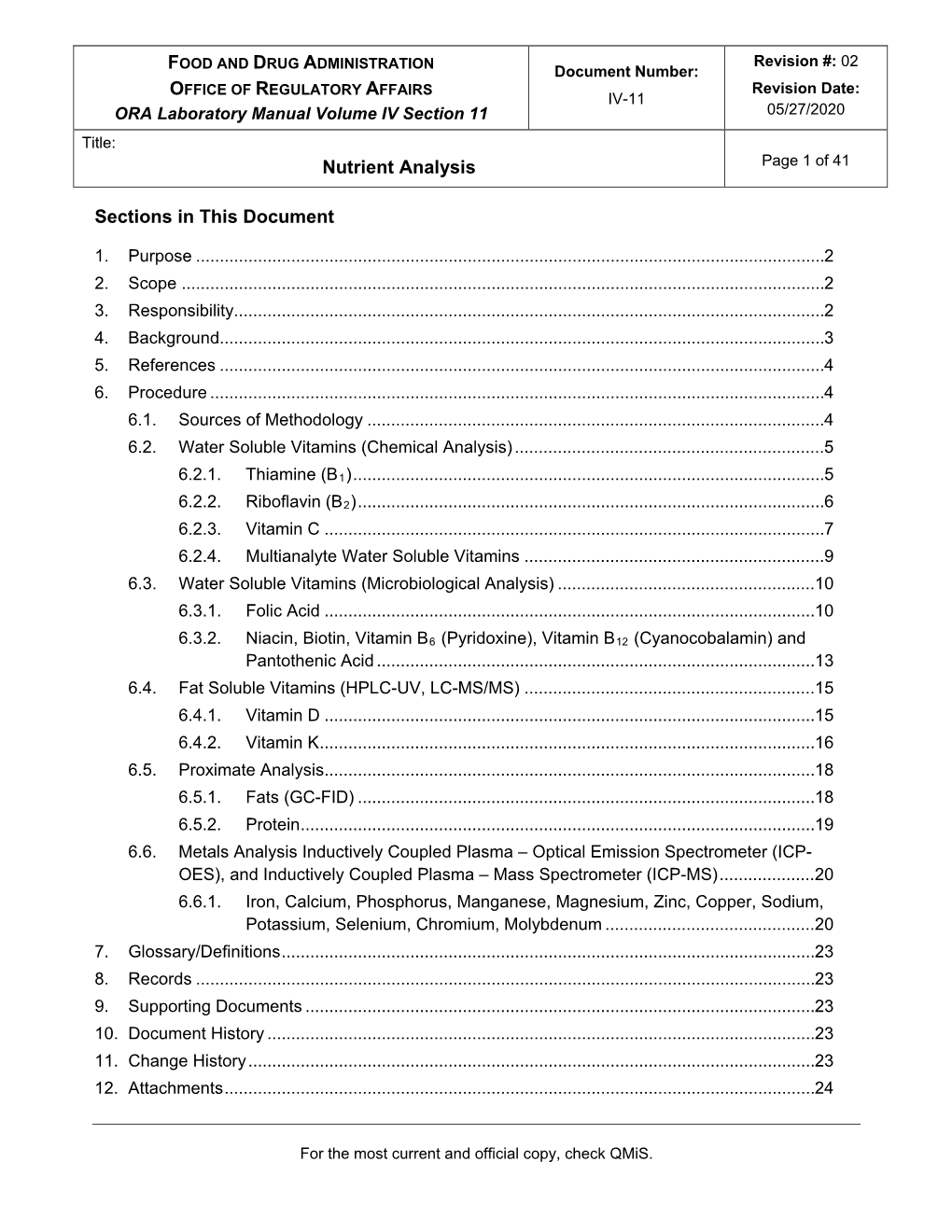 Nutrient Analysis IV Section 11