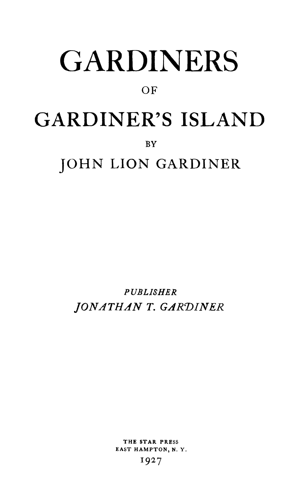 Gardiners of Gardiner's Island
