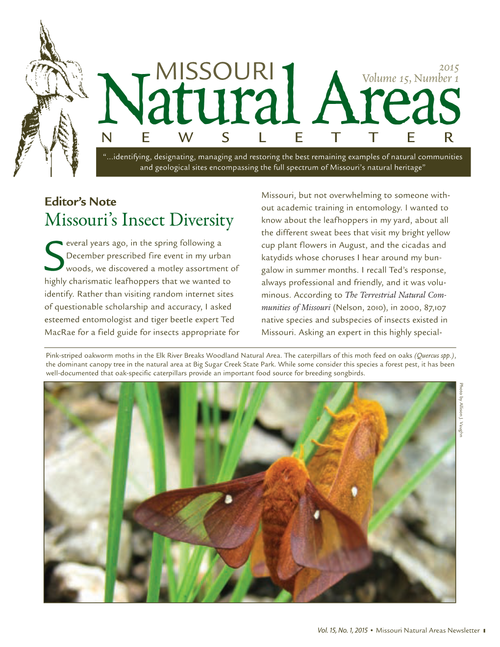 Missouri Natural Areas Newsletter 2015