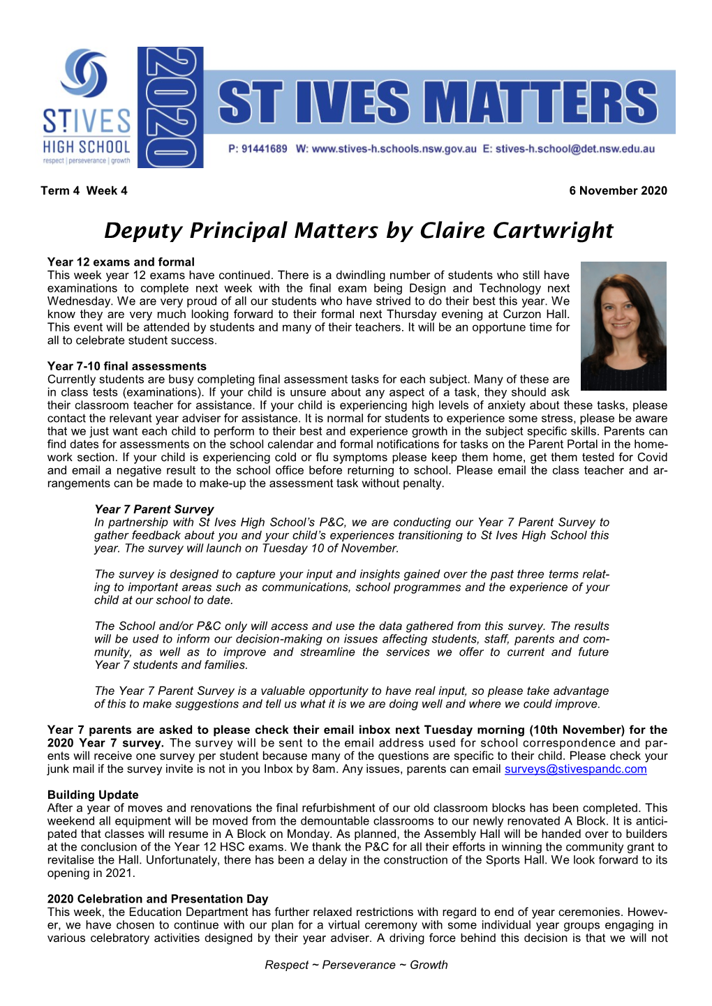 Deputy Principal Matters by Claire Cartwright