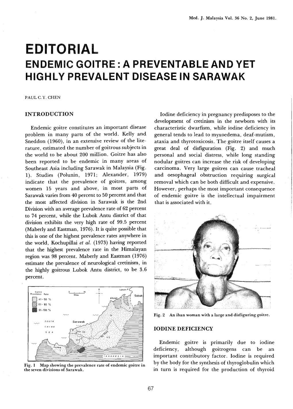 Endemic Goitre: a Preventable and Yet Highly Prevalent Disease in Sarawak