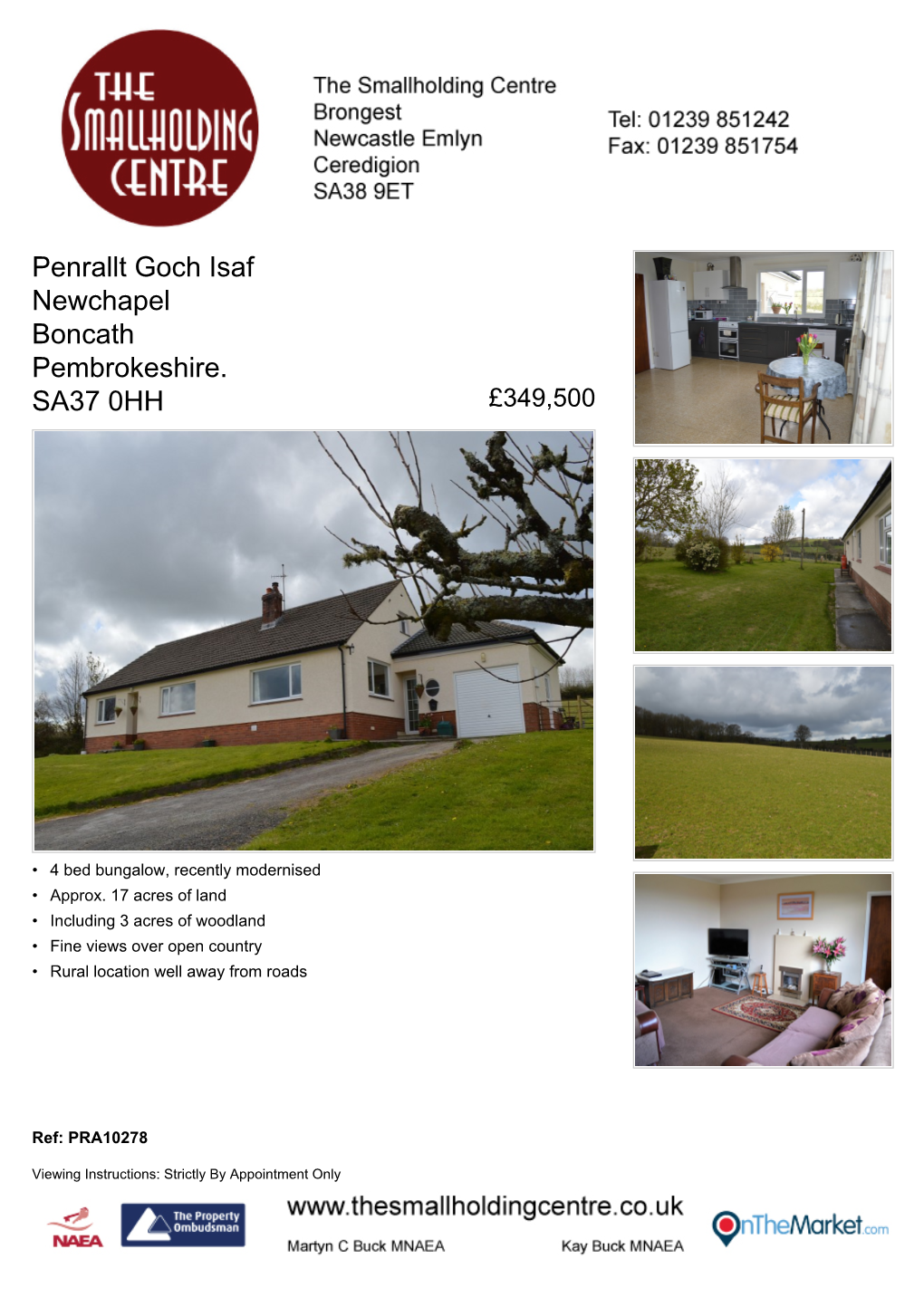 Penrallt Goch Isaf Newchapel Boncath Pembrokeshire. SA37 0HH £349,500