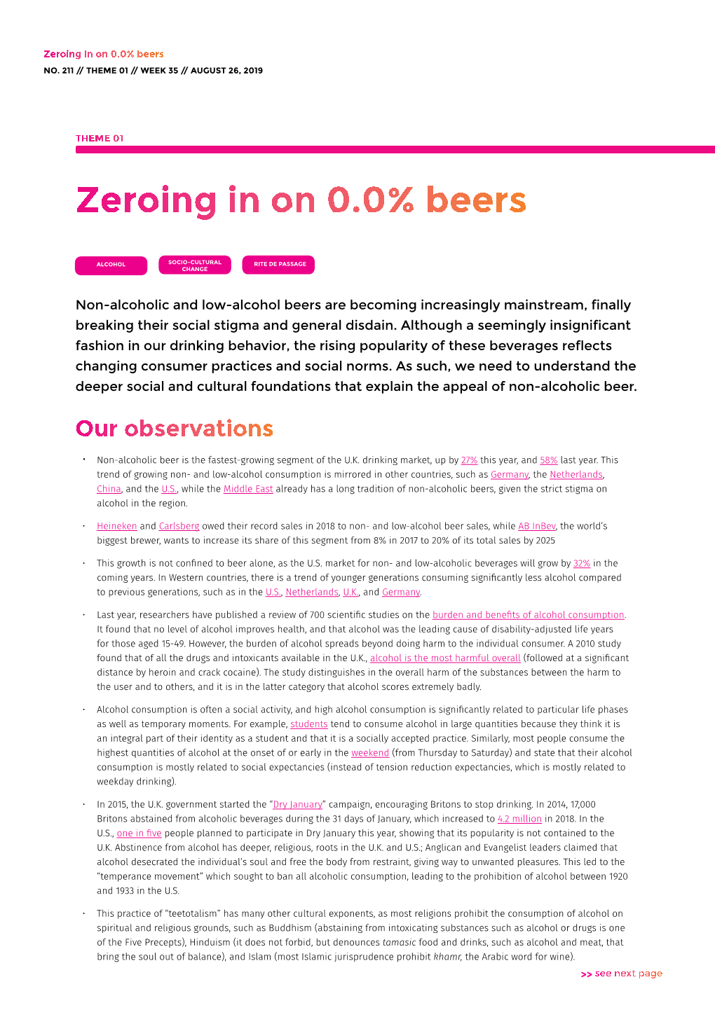 Zeroing in on 0.0% Beers NO