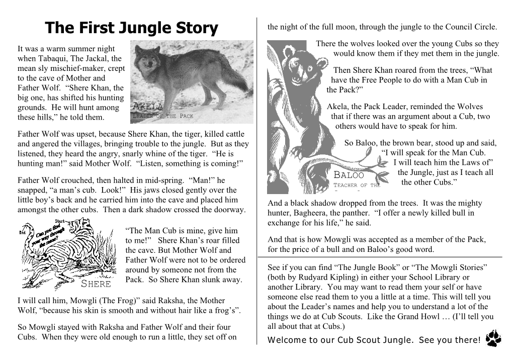 The First Jungle Story the Night of the Full Moon, Through the Jungle to the Council Circle