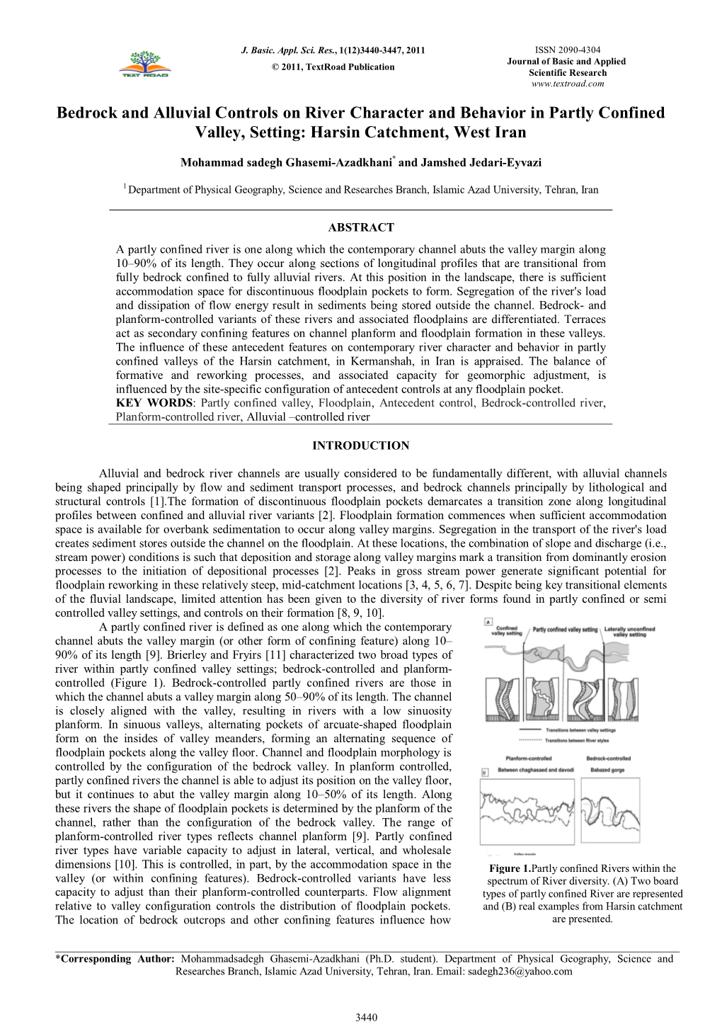 Bedrock and Alluvial Controls on River Character and Behavior in Partly Confined Valley, Setting: Harsin Catchment, West Iran