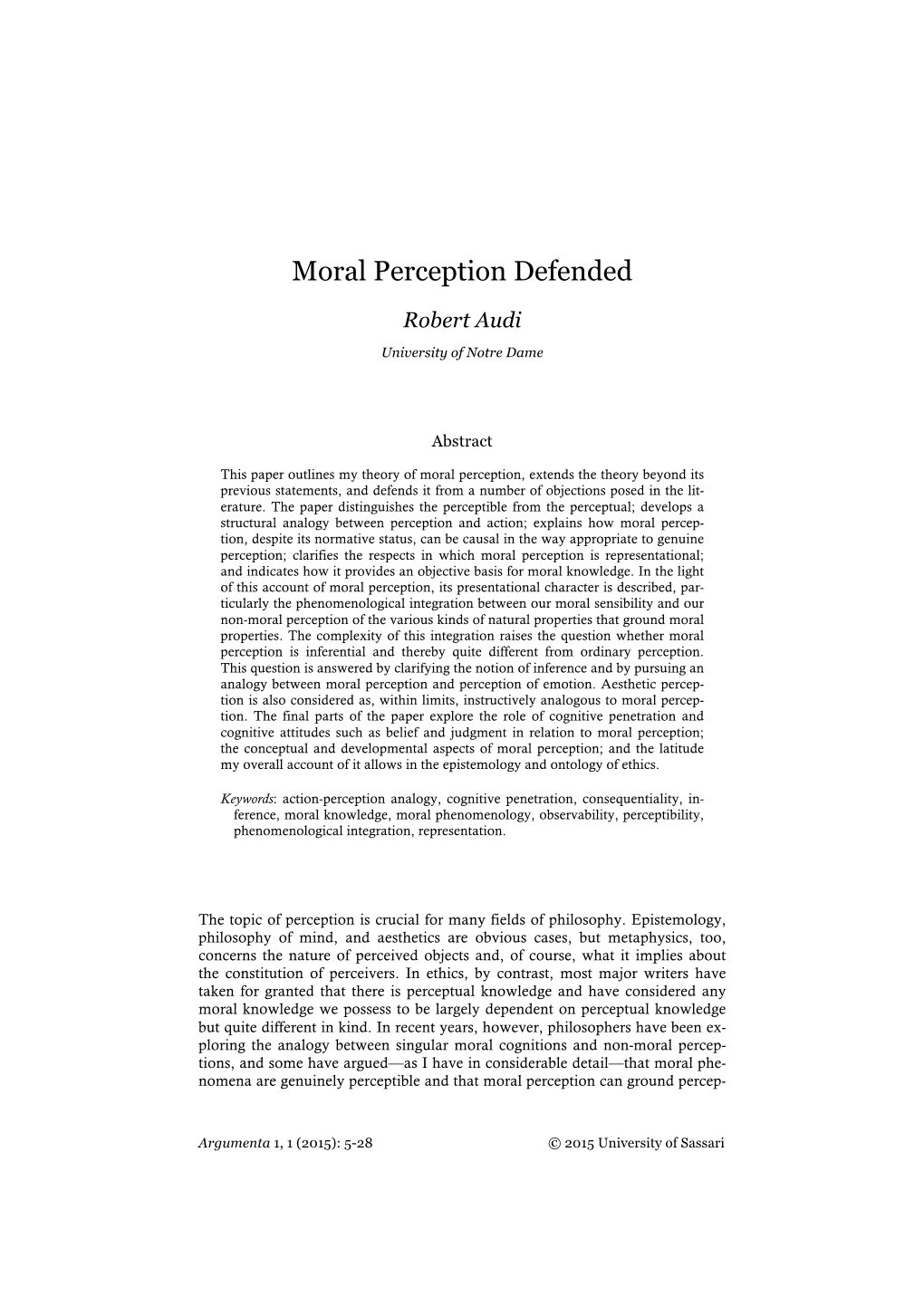 Moral Perception Defended