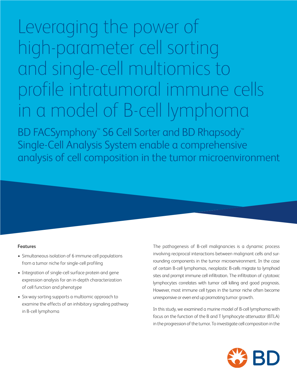 Profiling Intratumoral Immune Cells in a Model of B-Cell Lymphoma