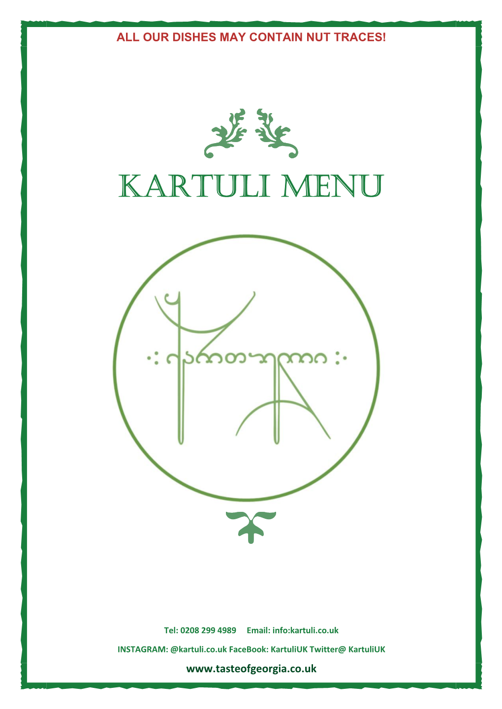 Kartuli Menu