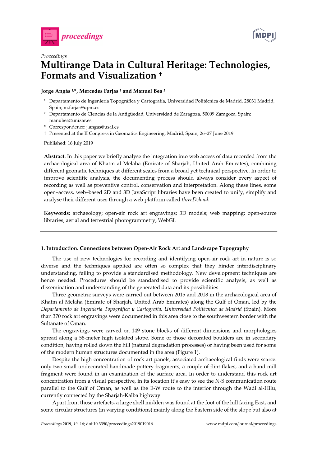 Multirange Data in Cultural Heritage: Technologies, Formats and Visualization †