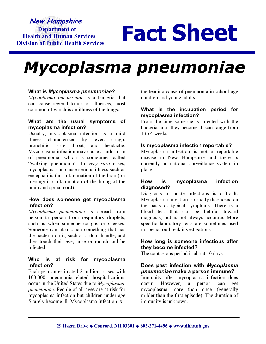 Mycoplasma Pneumoniae