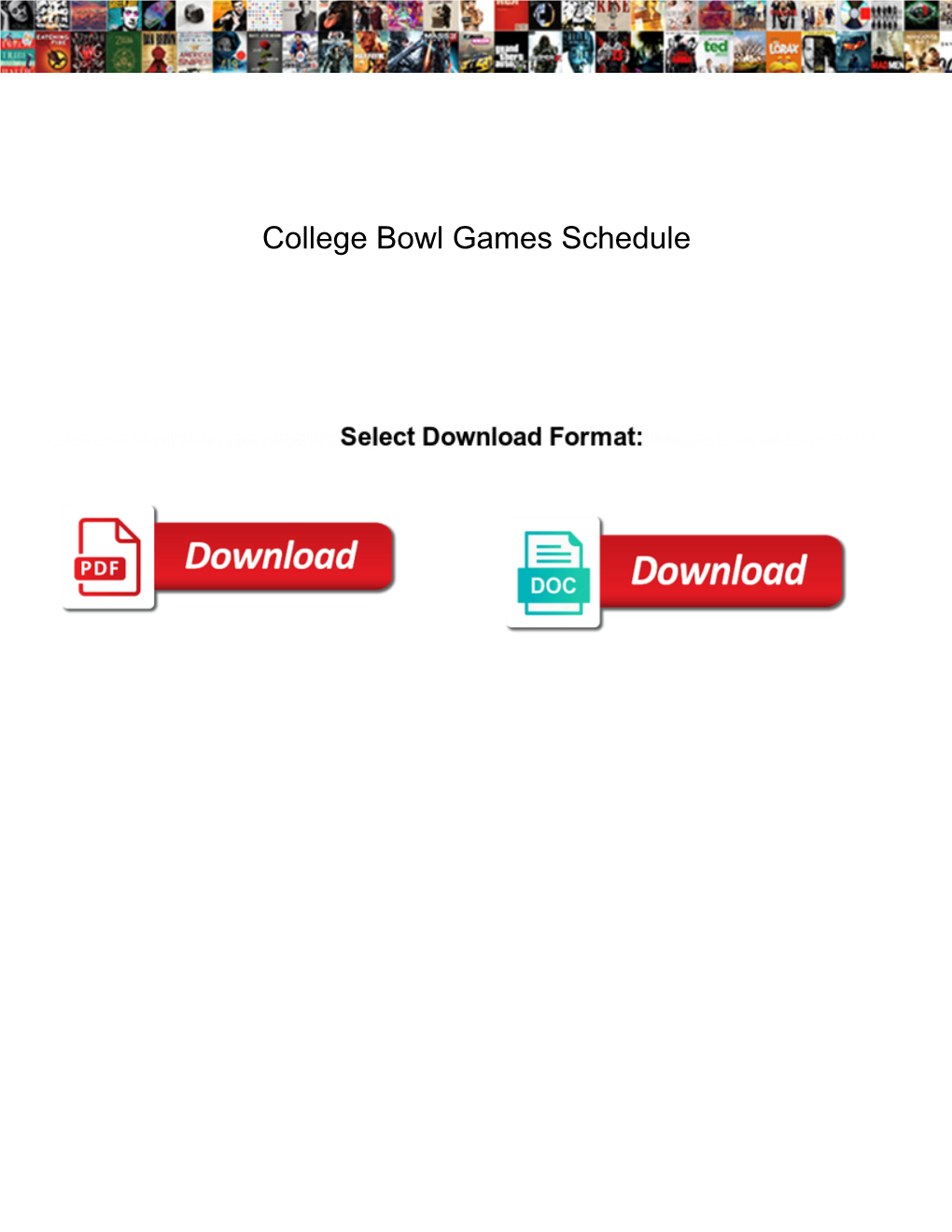 College Bowl Games Schedule