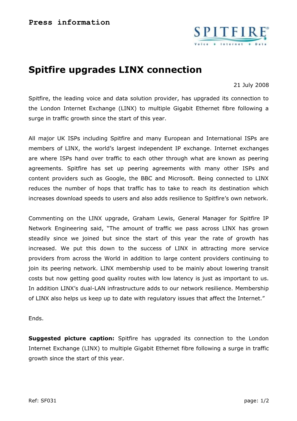 Spitfire Receives Top Nortel Reseller