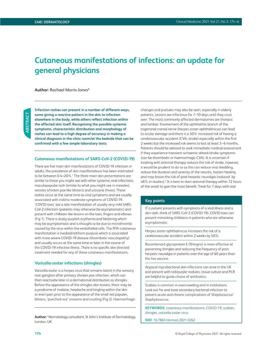 Cutaneous Manifestations of Infections: an Update for General Physicians