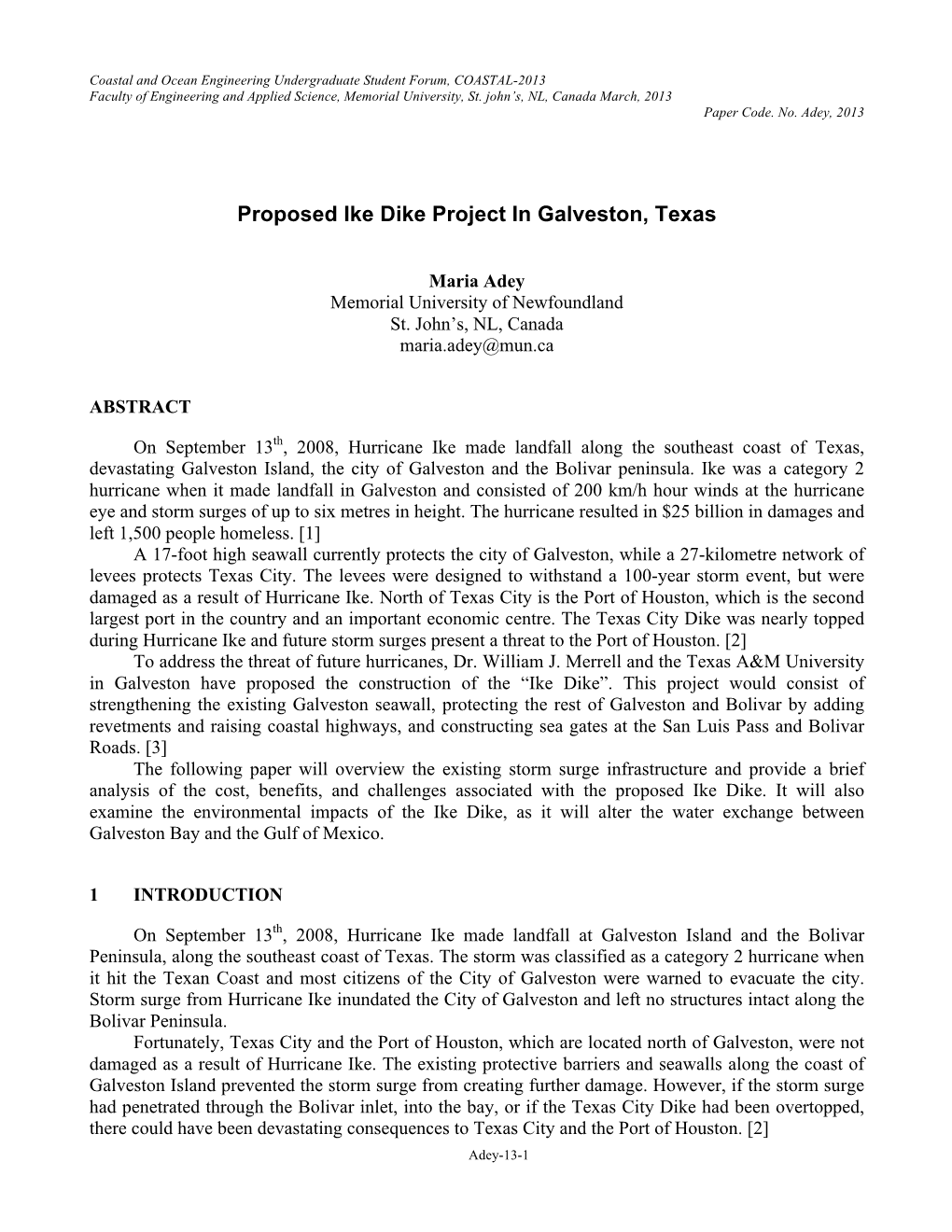 Proposed Ike Dike Project in Galveston, Texas