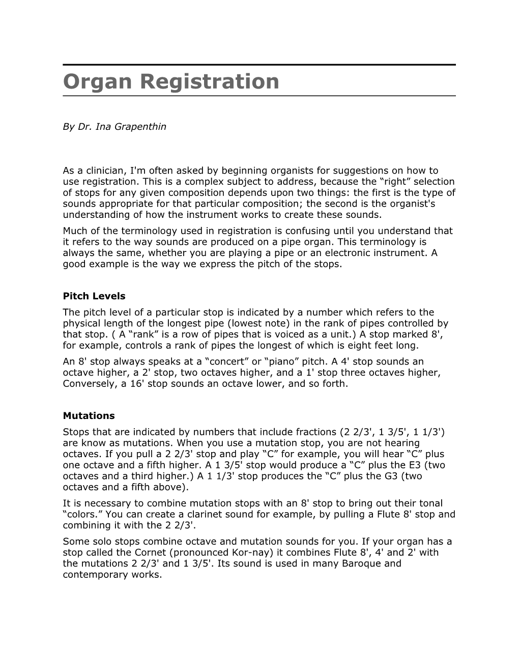 Organ Registration