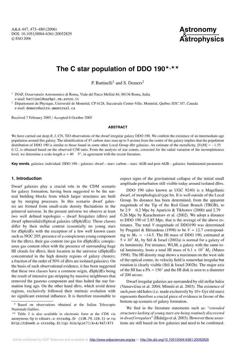 The C Star Population of DDO 190�,