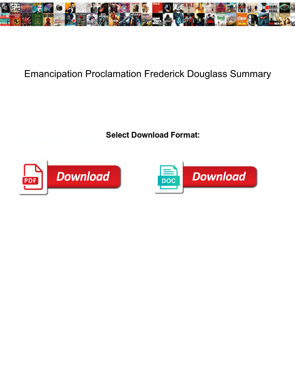 Emancipation Proclamation Frederick Douglass Summary