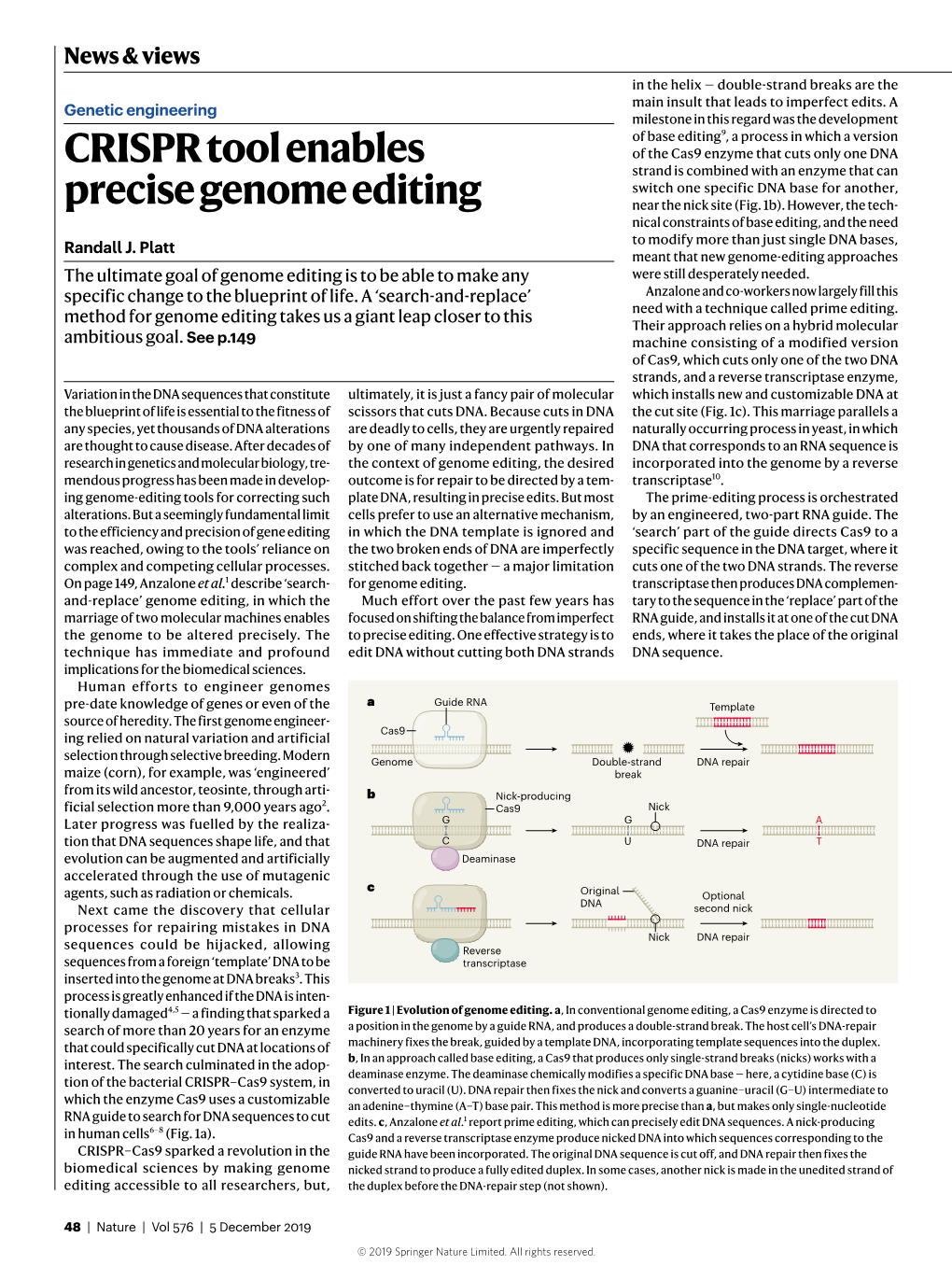 CRISPR Tool Enables Precise Genome Editing