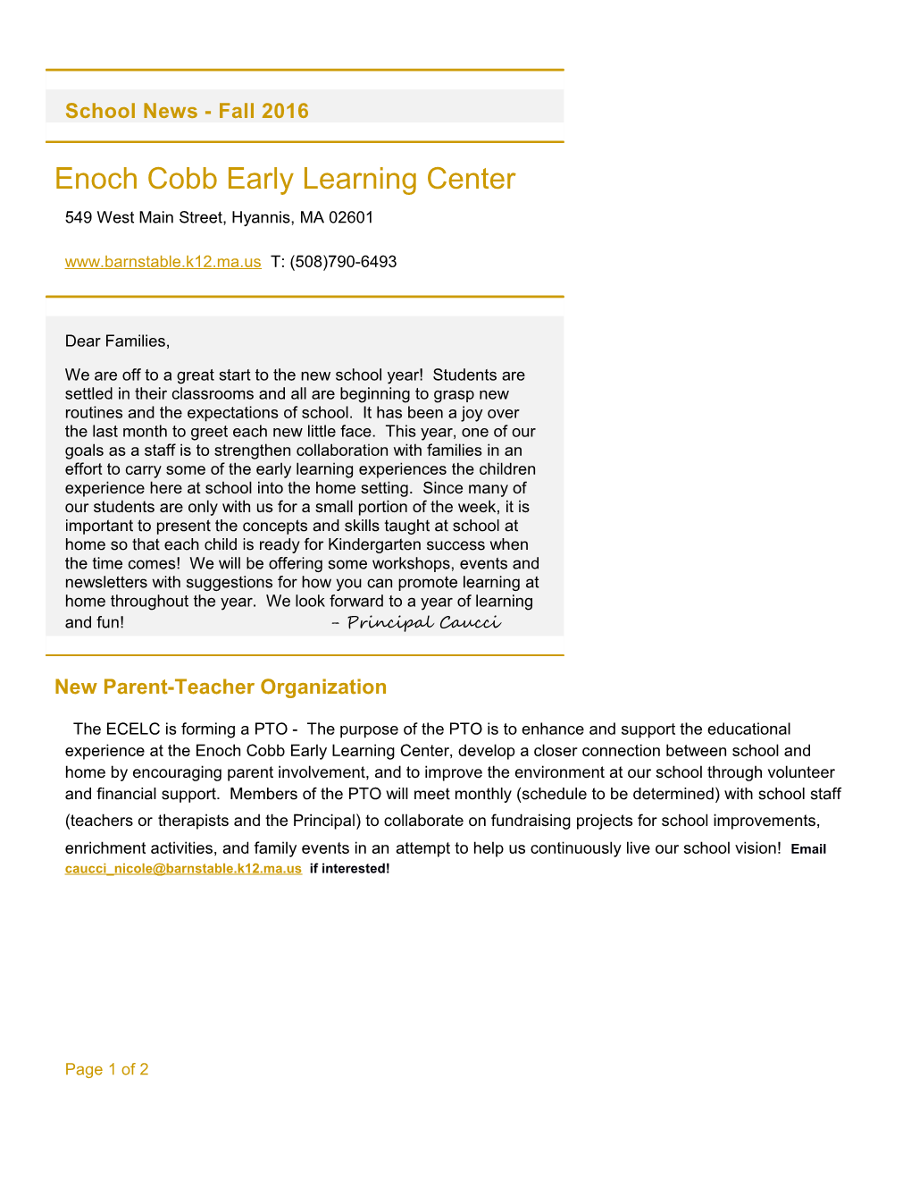 Enoch Cobb Early Learning Center