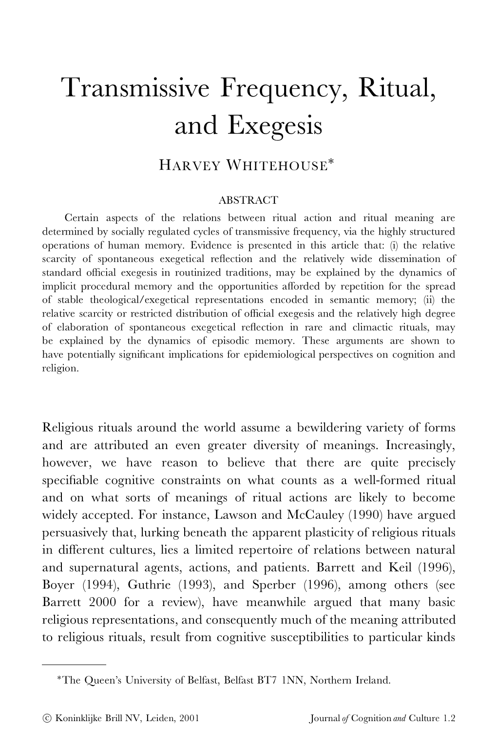 Transmissive Frequency, Ritual, and Exegesis