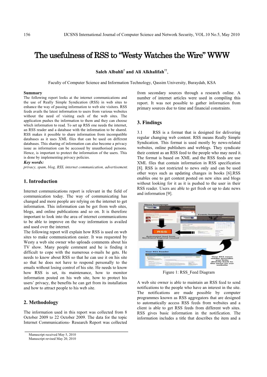 The Usefulness of RSS to “Westy Watches the Wire” WWW