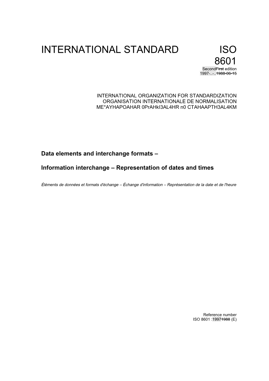 ISO 8601 Committee Draft 3