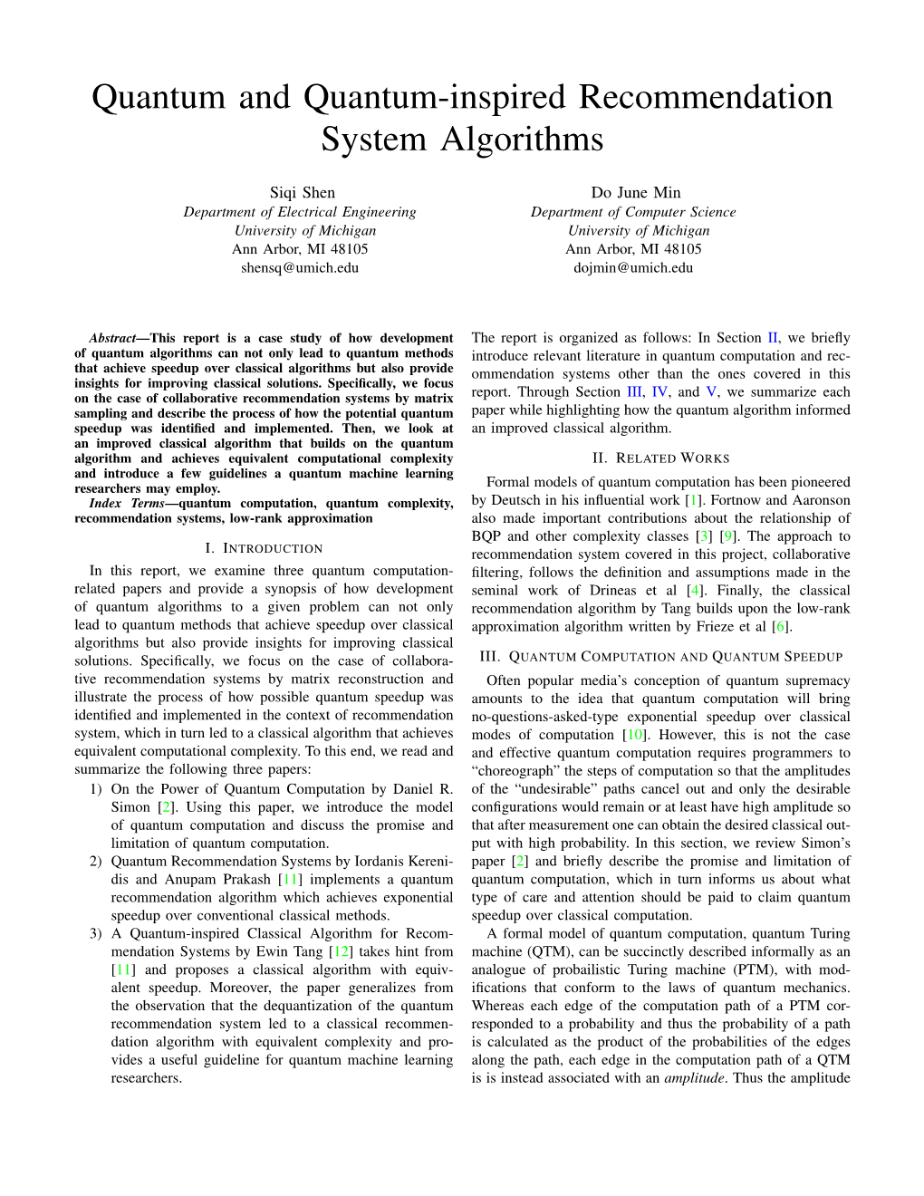 Quantum and Quantum-Inspired Recommendation System Algorithms