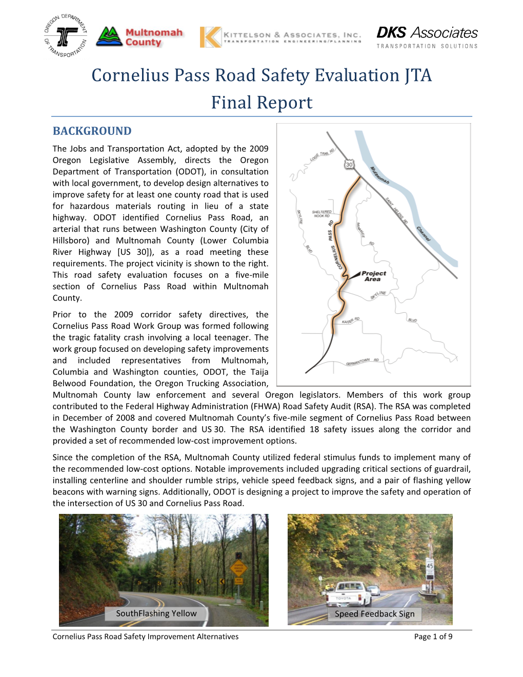 Cornelius Pass Road Safety Evaluation JTA Final Report