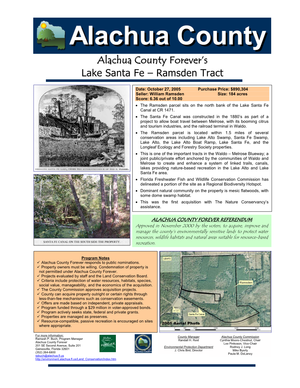 Alachua County Forever's Lake Santa Fe – Ramsden Tract