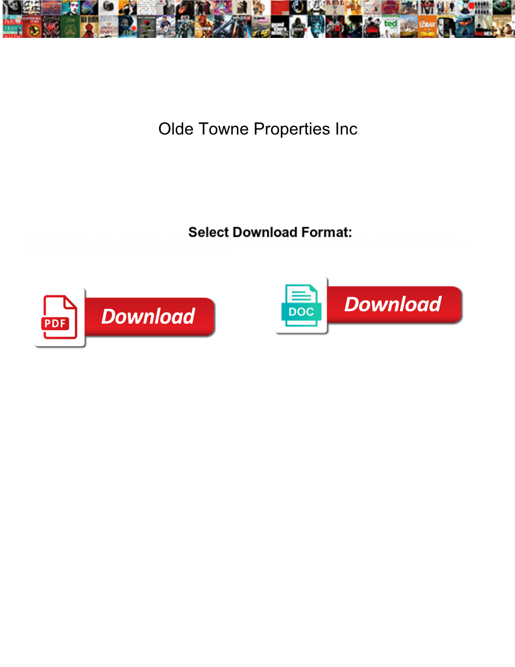 Olde Towne Properties Inc