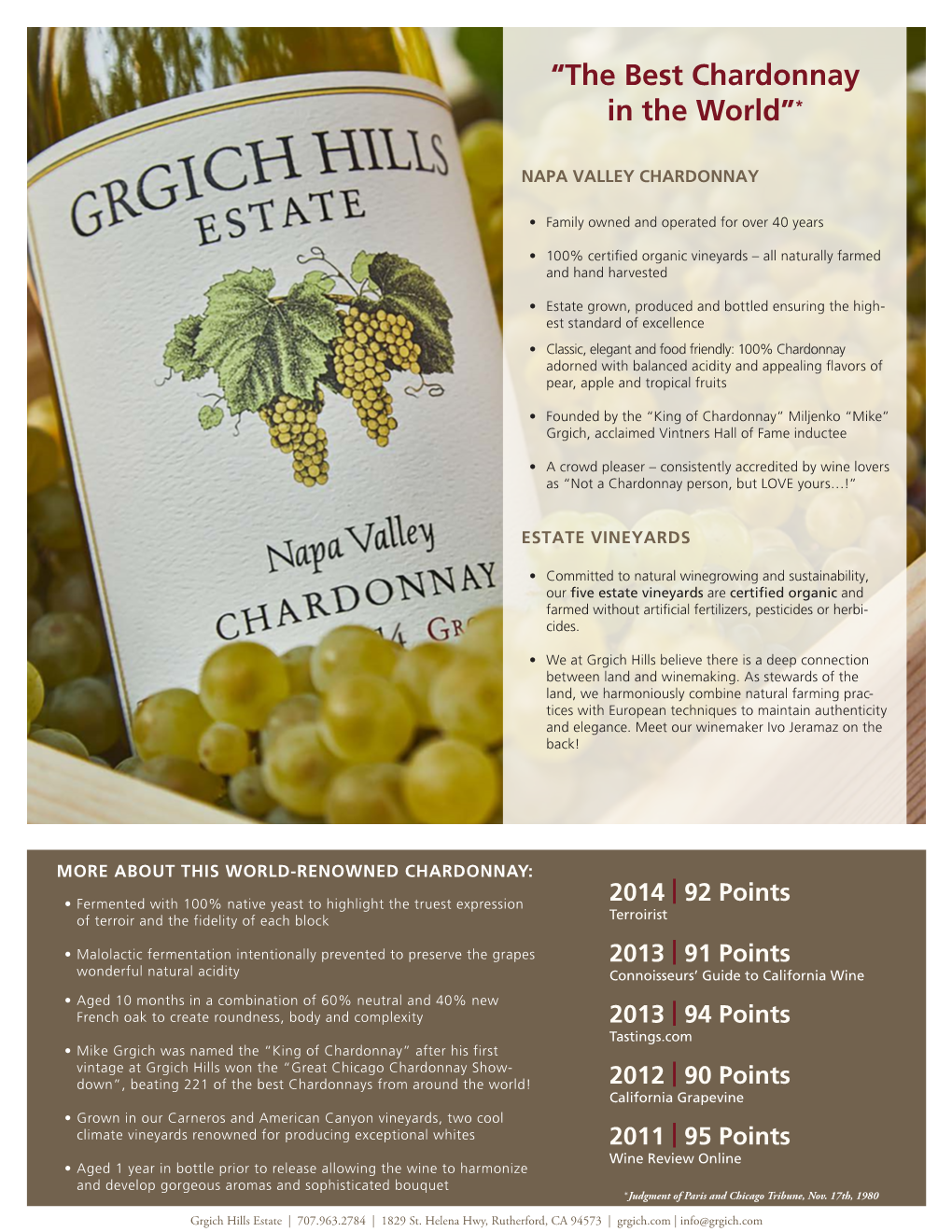 “The Best Chardonnay in the World”*