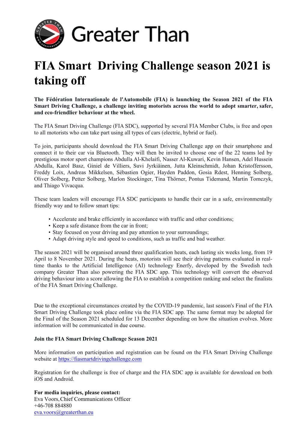 FIA Smart Driving Challenge Season 2021 Is Taking Off