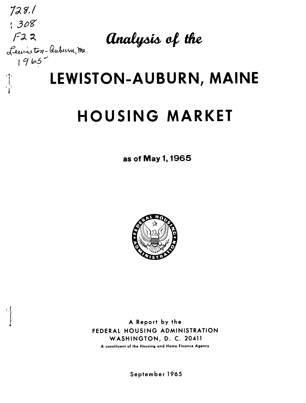 Analysis of the Lewiston Auburn Maine Housing