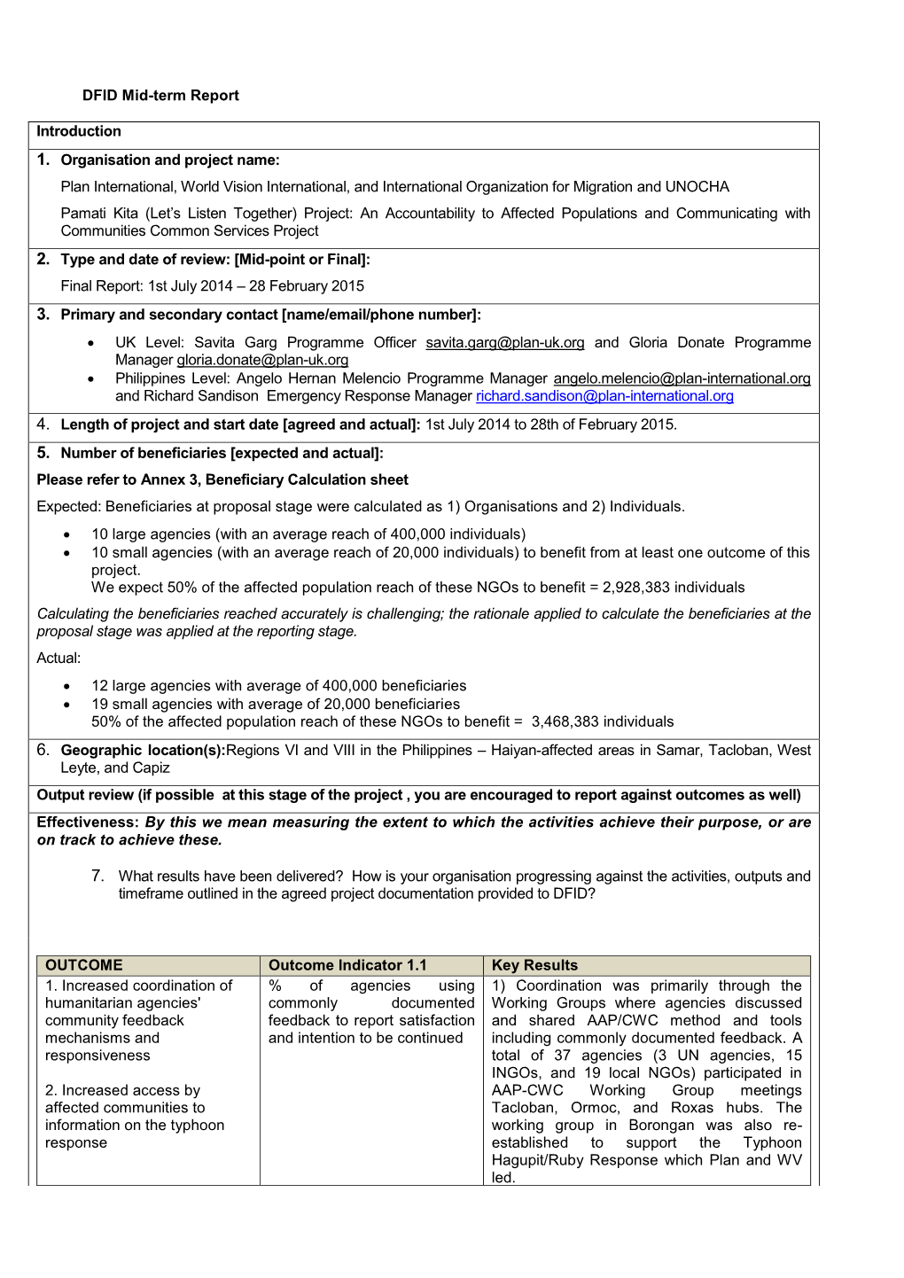 Mid-Point and Final Report