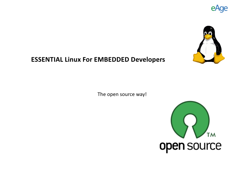 ESSENTIAL Linux for EMBEDDED Developers