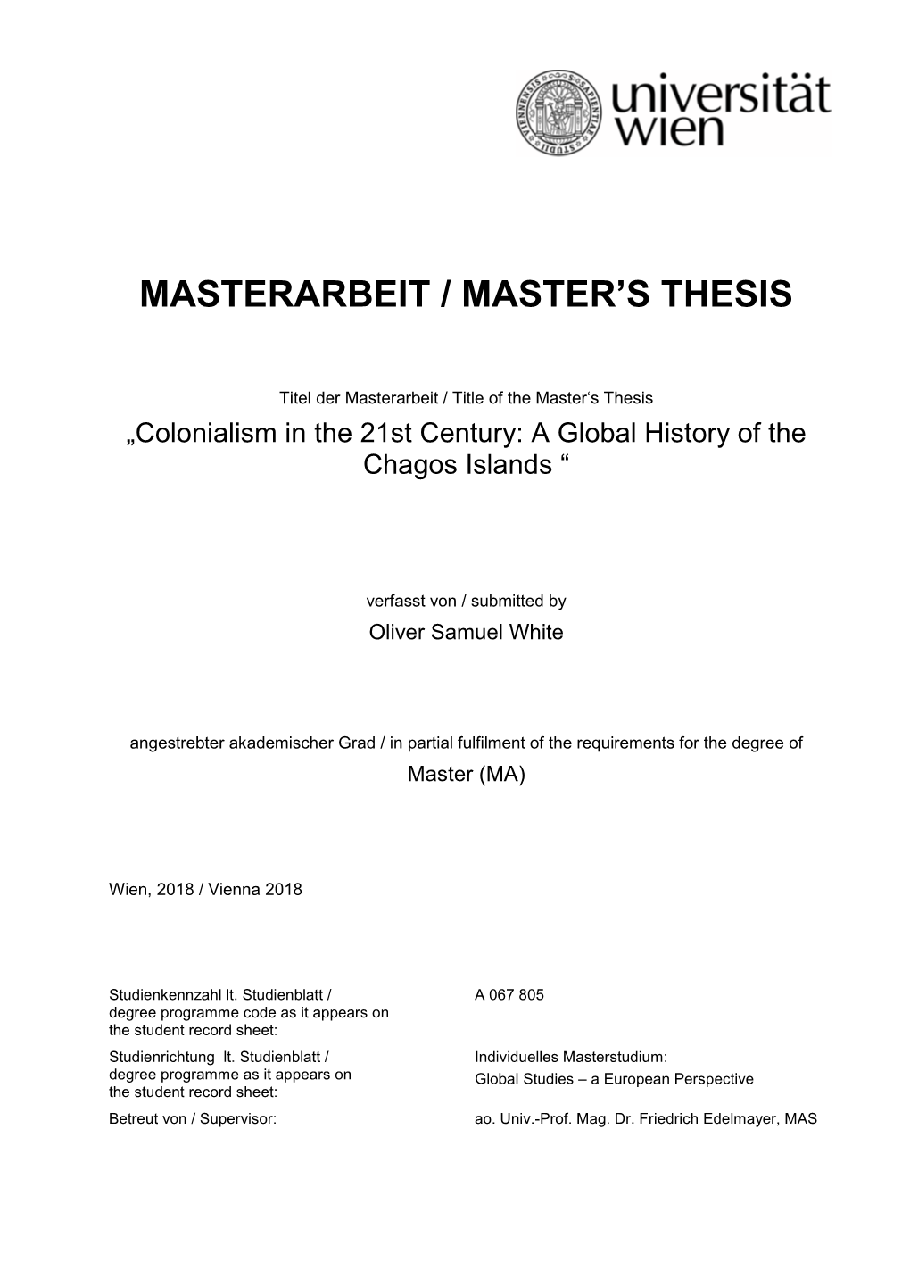 Masterarbeit / Master's Thesis