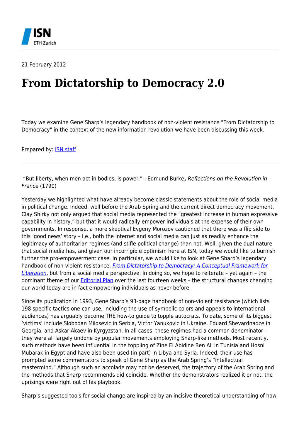 From Dictatorship to Democracy 2.0