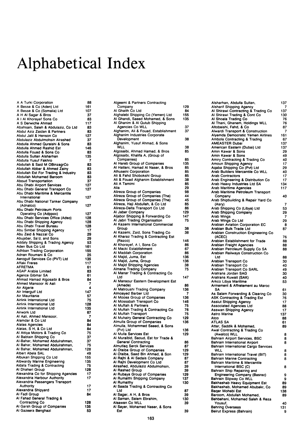 Alphabetical Index