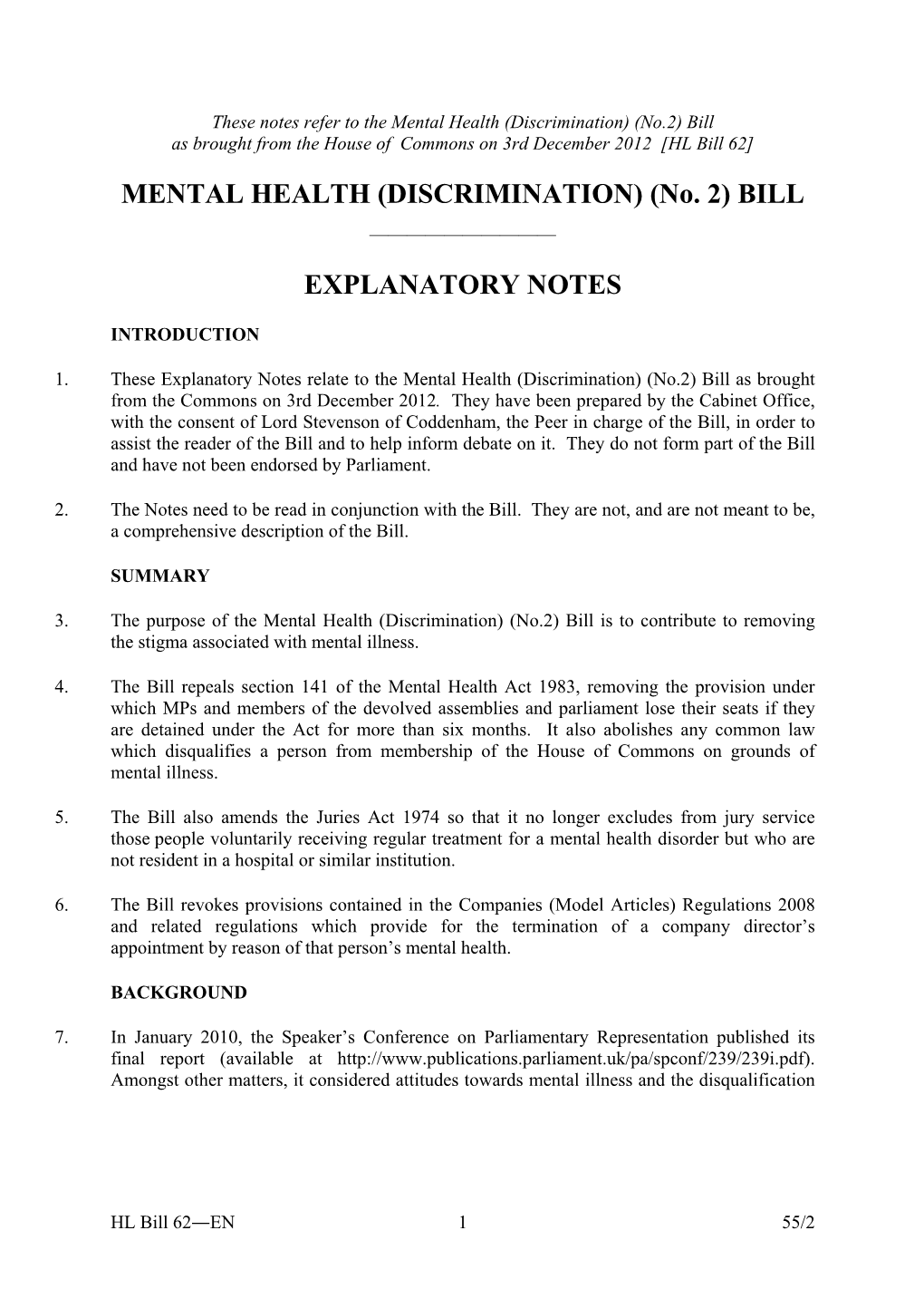 Bill Explanatory Notes