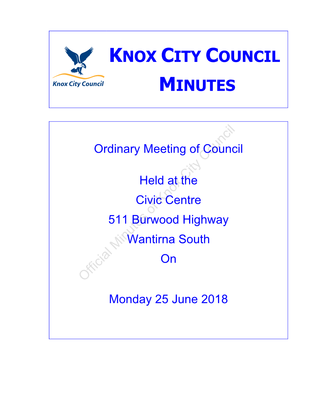 Knox City Council Minutes
