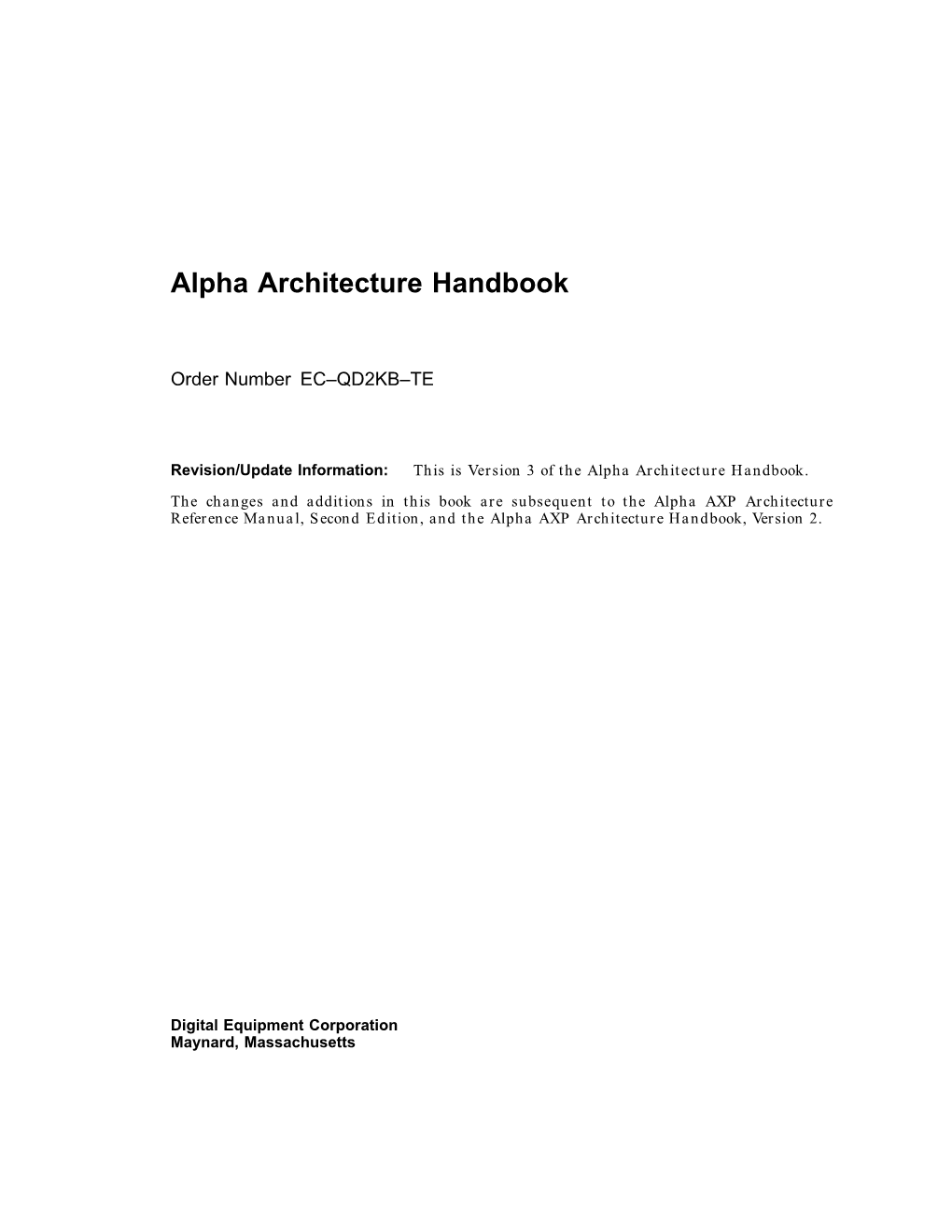 Alpha Architecture Handbook