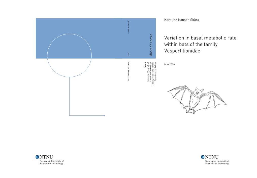 Variation in Basal Metabolic Rate Within Bats of the Family