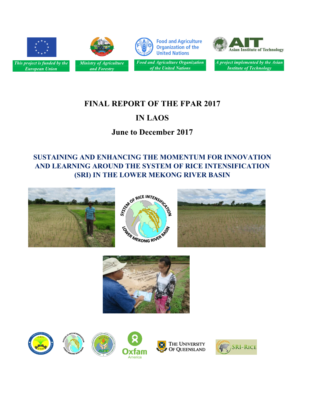 FINAL REPORT of the FPAR 2017 in LAOS June to December 2017