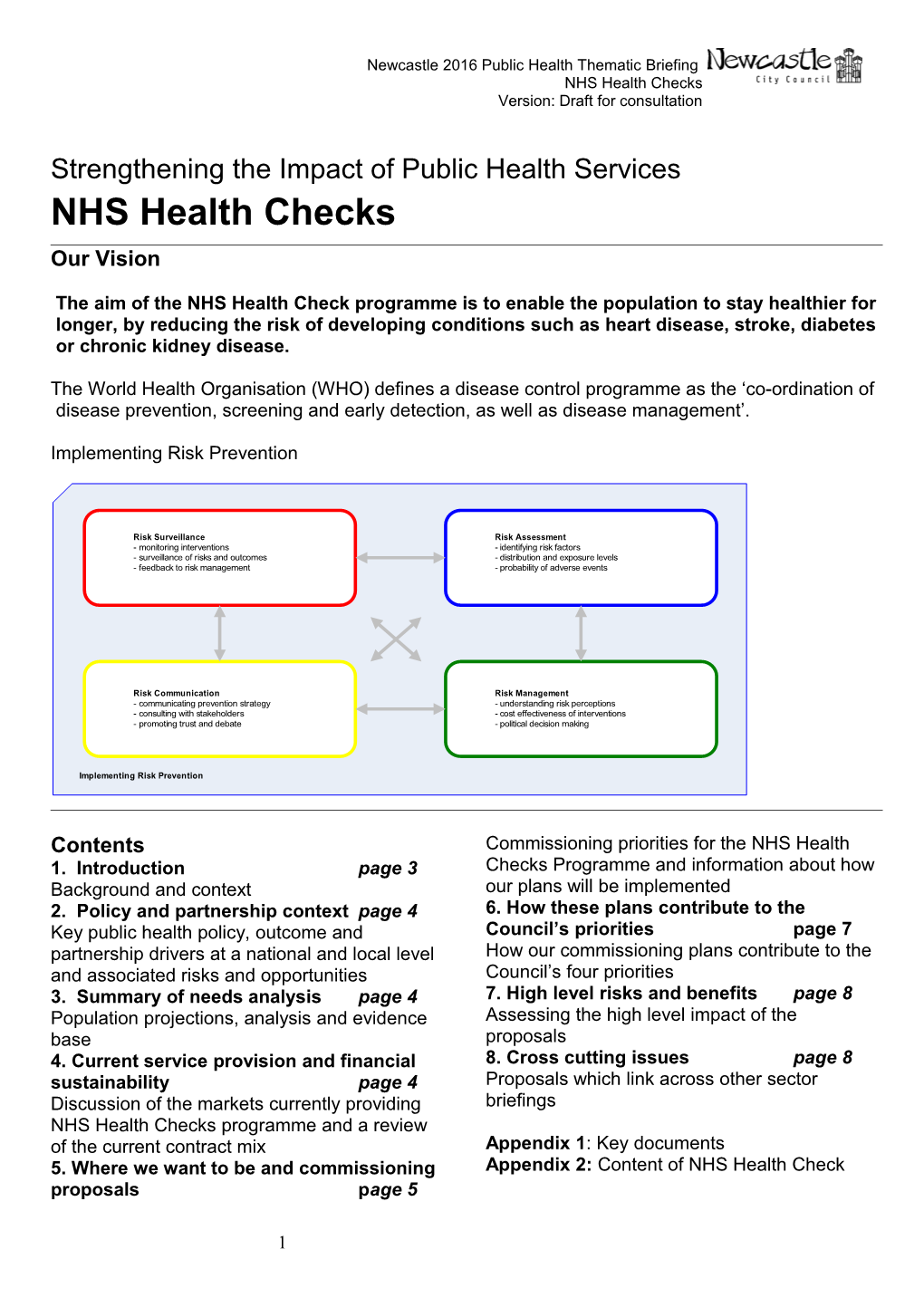 Newcastle 2016 Public Health Thematic Briefing