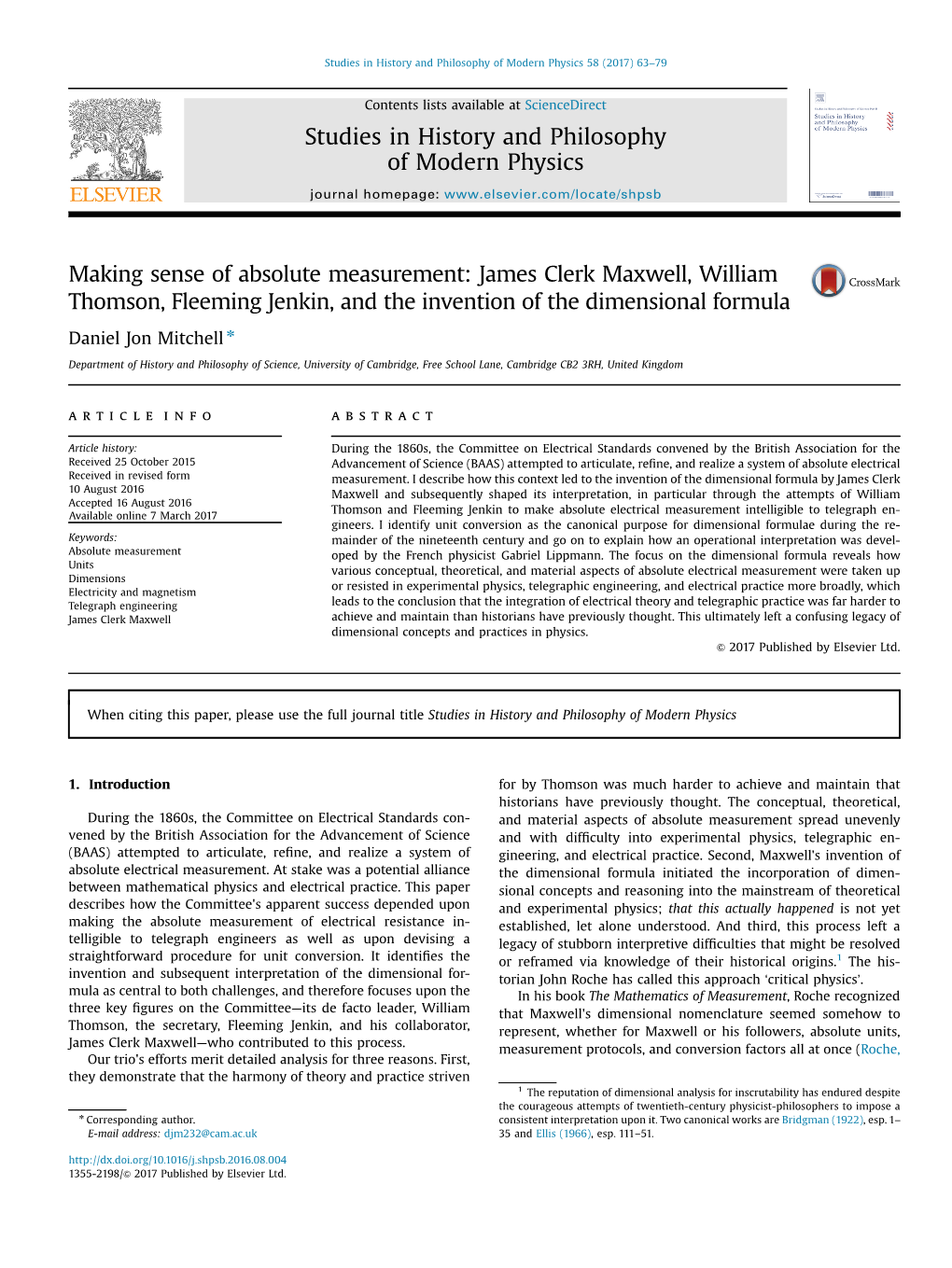 James Clerk Maxwell, William Thomson, Fleeming Jenkin, and the Invention of the Dimensional Formula