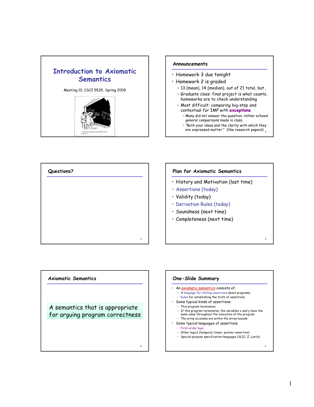 Introduction to Axiomatic Semantics