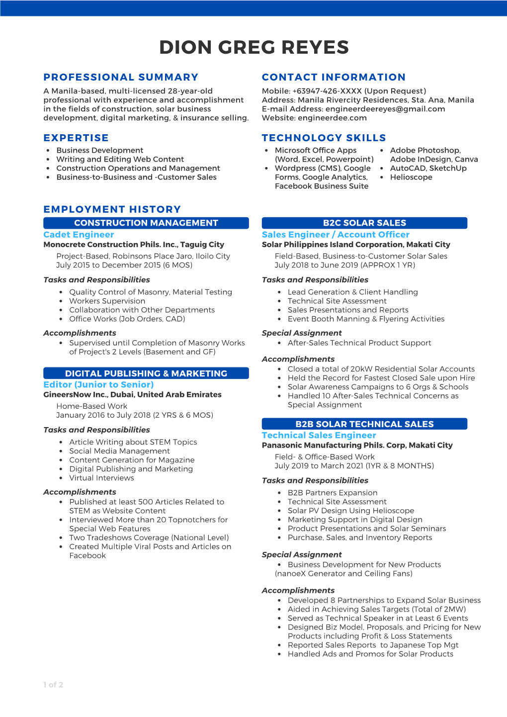 White Formal Bordered Academic Resume