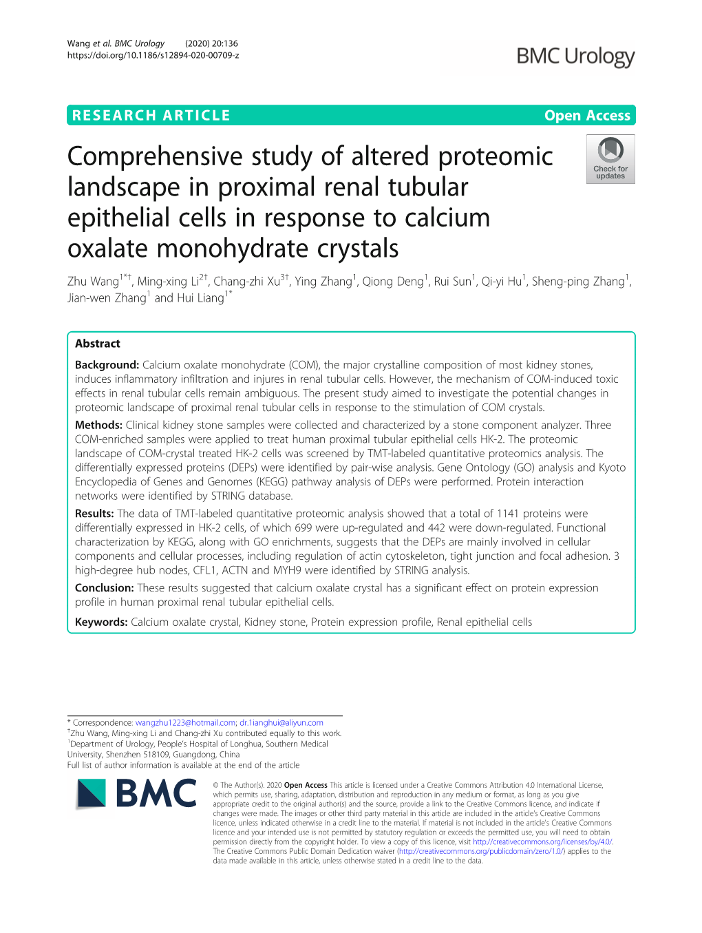 Comprehensive Study of Altered Proteomic Landscape in Proximal