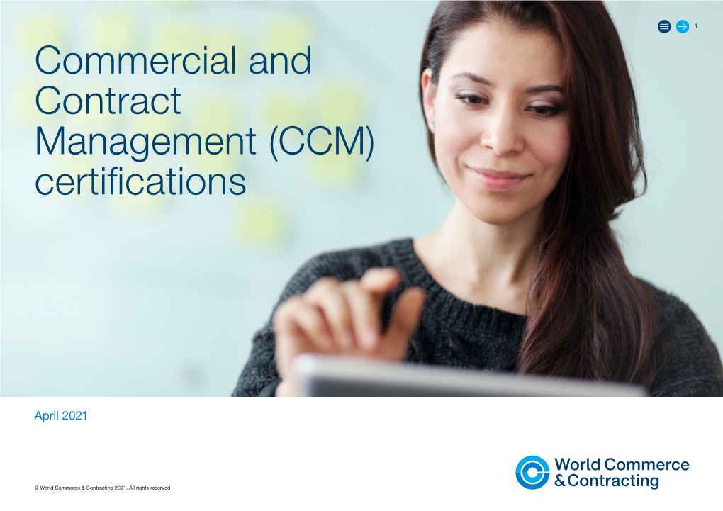 Commercial and Contract Management (CCM) Certifications