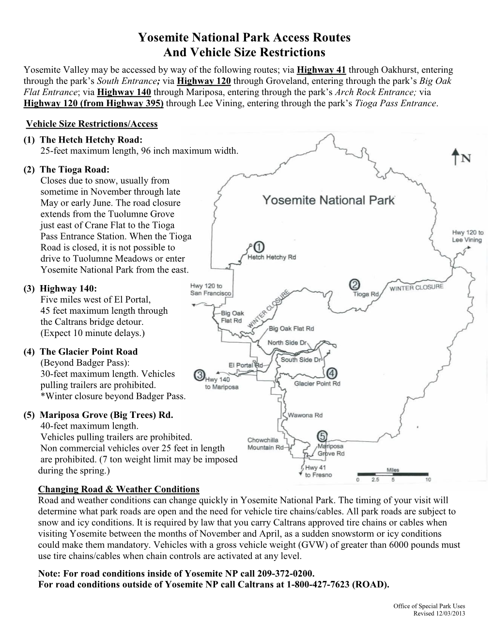 Yosemite National Park Access Routes